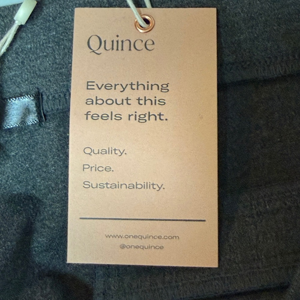 Quince Pants Women Large Tall Grey Ultra Stretch Ponte Straight Leg Charcoal NWT - Picture 7 of 15